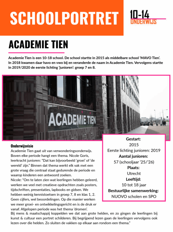 schoolportret academie tien